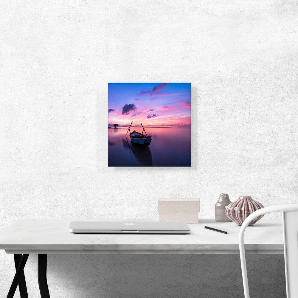 Boat On The Lake Home Decor Square
