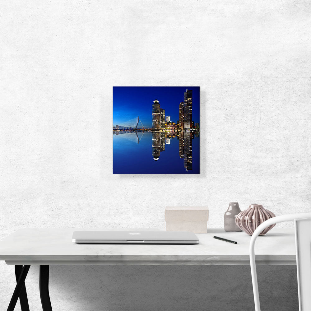 Rotterdam Netherlands Reflective Blue Skyline Square