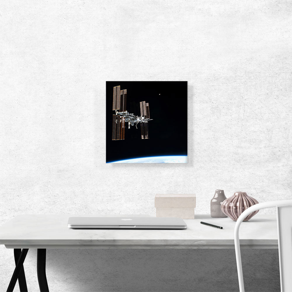 International Space Station Earth and Moon