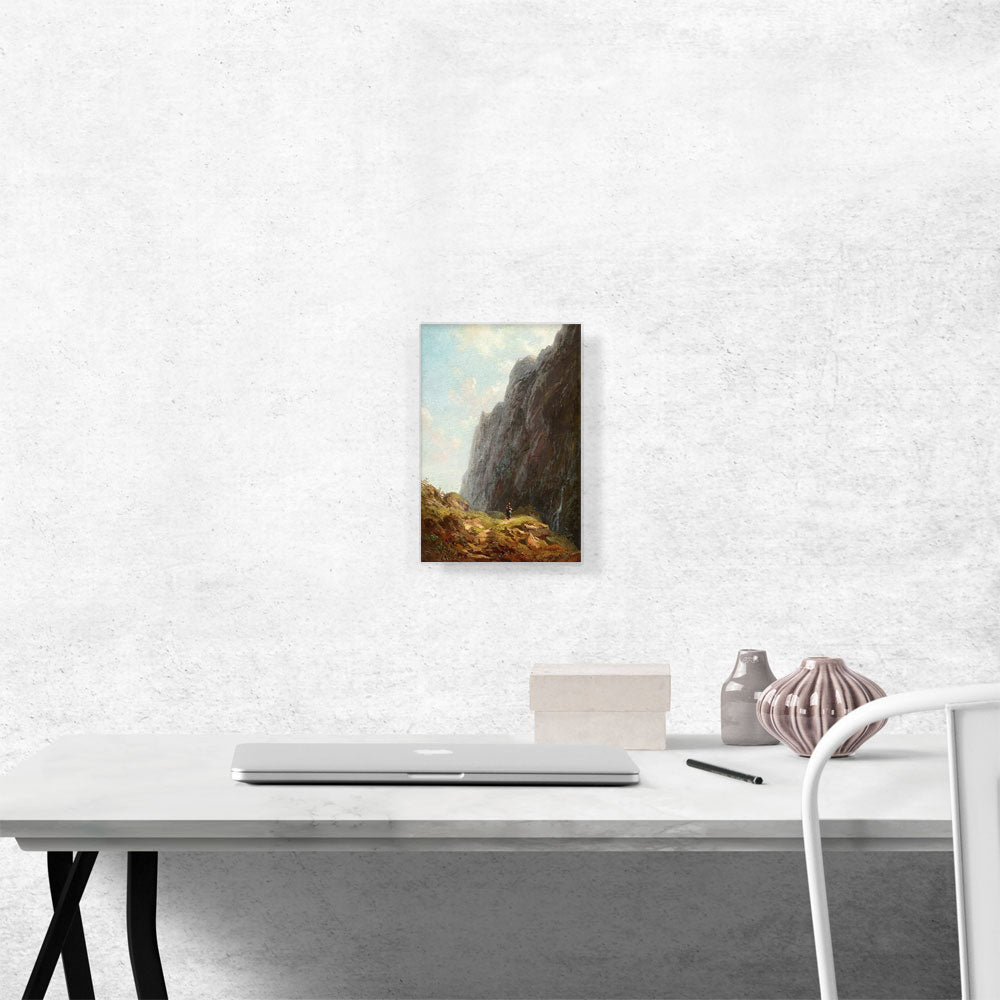 Mountain And Milkmaid Along a Winding Stone Path
