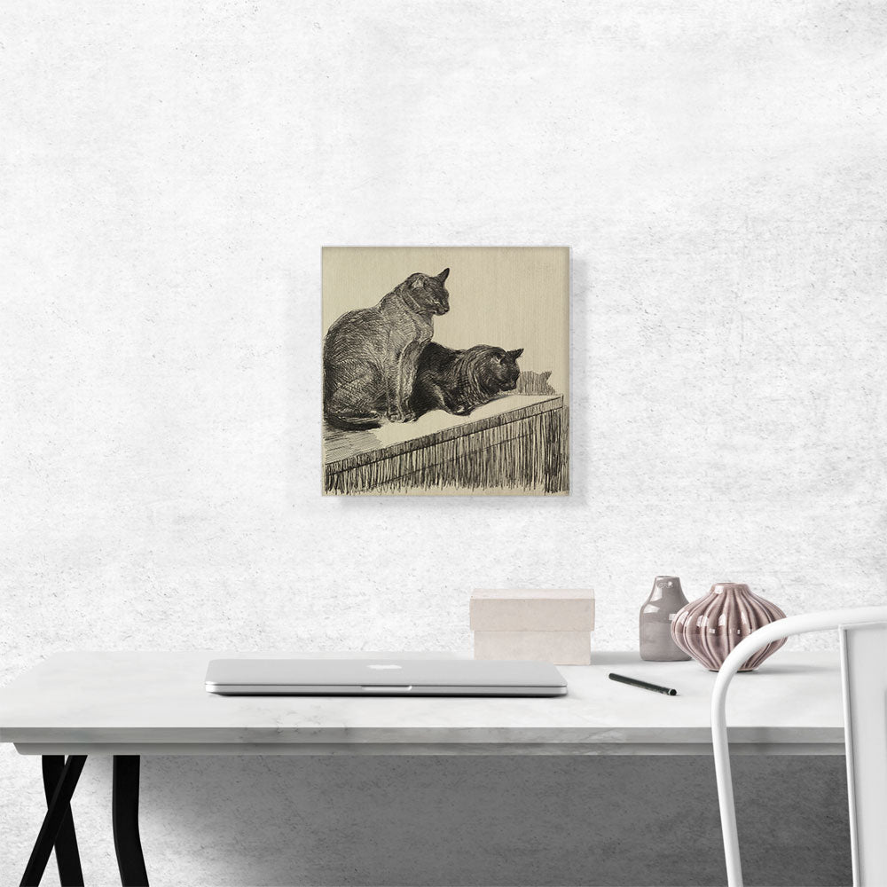 Deux Chats Sur Un Meuble 1914