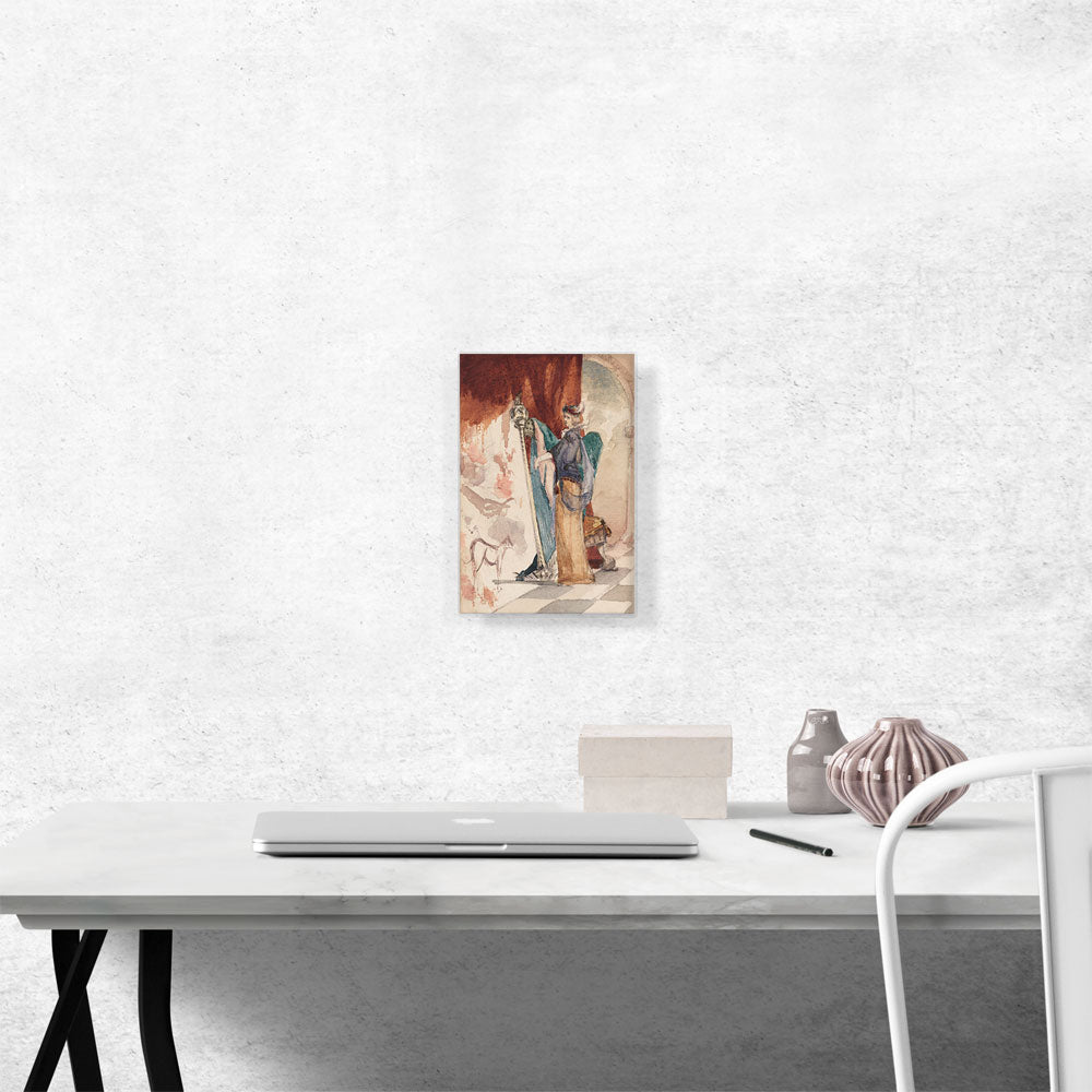 Lady Playing The Harp