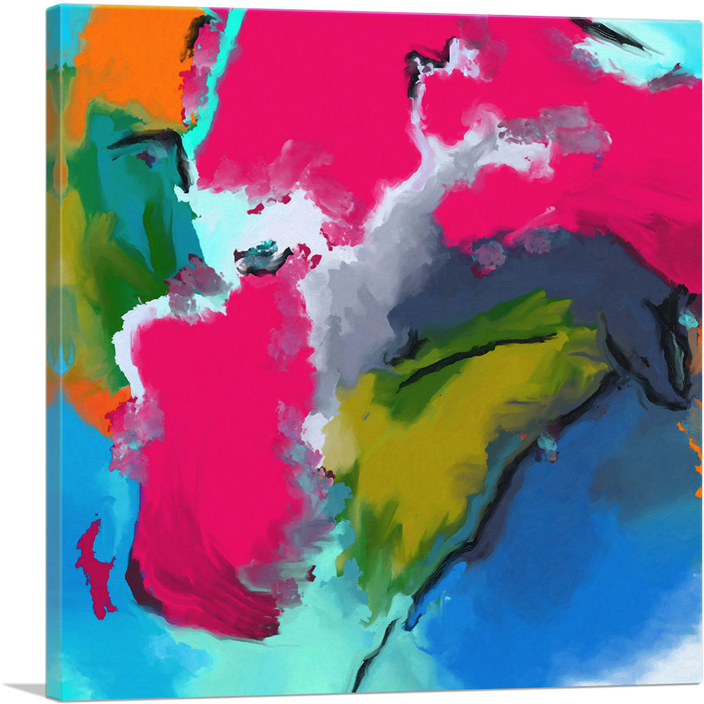 Abstract Pink Red Green Black