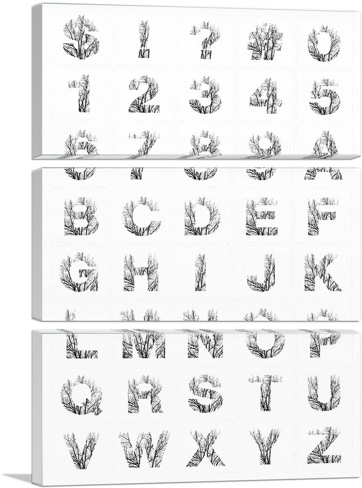 Tree Branches Vertical Rectangle Full Alphabet