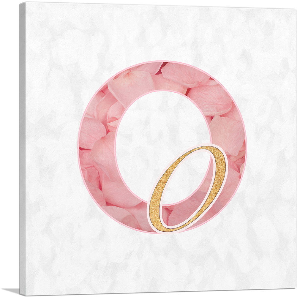 Chic Pink Gold Alphabet Number 0 Zero Numeral