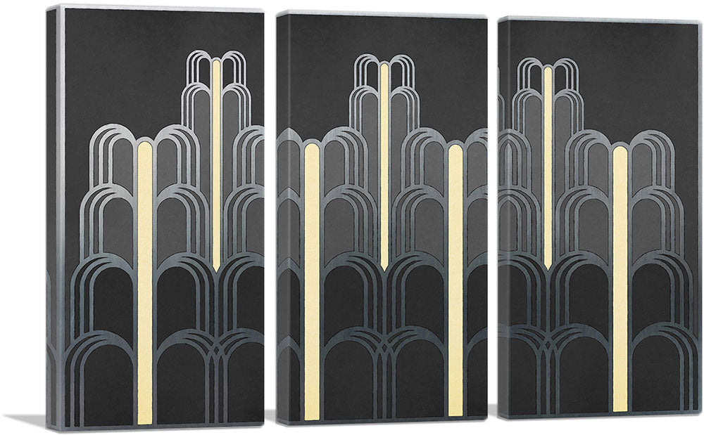 Art Deco Tan Black Gray Design