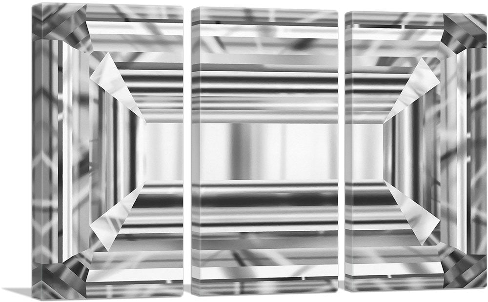 White Gray Emerald Cut Diamond Jewel