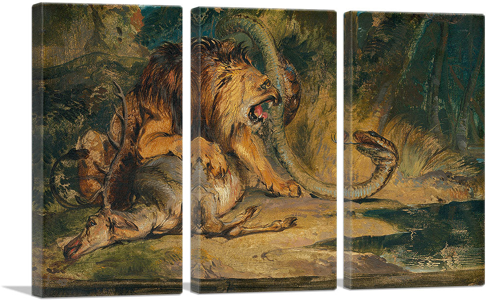 Lion Defending its Prey 1840