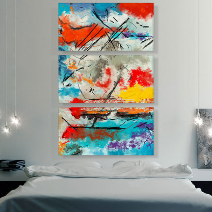 Abstract Teal Orange Yellow