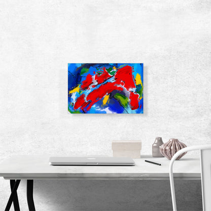 Abstract Baby Blue Green Orange