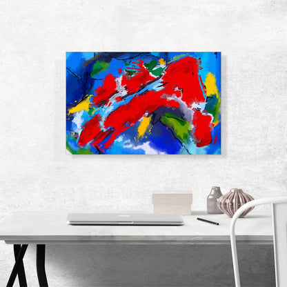 Abstract Baby Blue Green Orange