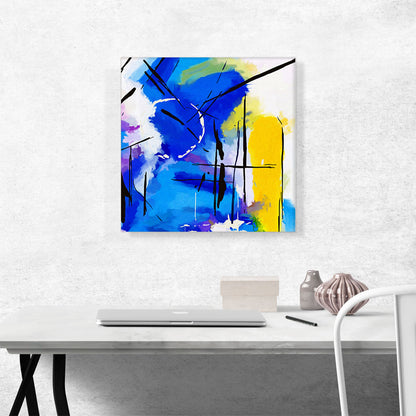 Abstract Orange Blue White