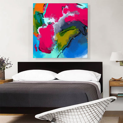Abstract Pink Red Green Black