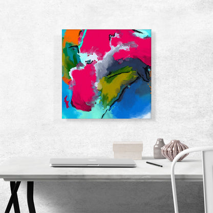 Abstract Pink Red Green Black