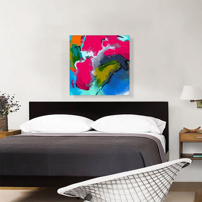 Abstract Pink Red Green Black