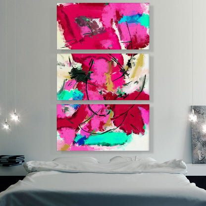 Abstract Pink Red Green Teal