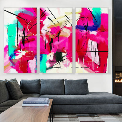 Abstract Pink Red Green