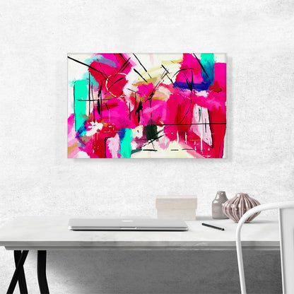 Abstract Pink Red Green