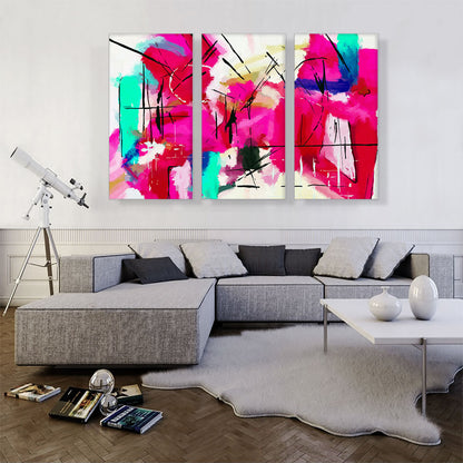 Abstract Pink Red Green