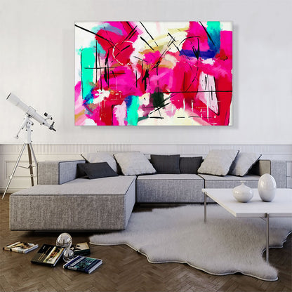 Abstract Pink Red Green