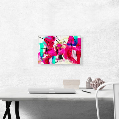 Abstract Pink Red Green
