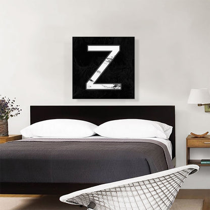 Classy Black White Marble Alphabet Letter Z