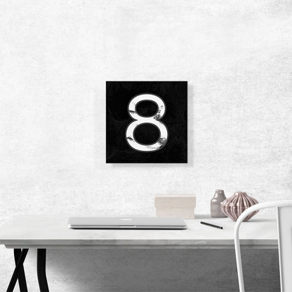 Classy Black White Marble Alphabet Number 8 Eight Numeral