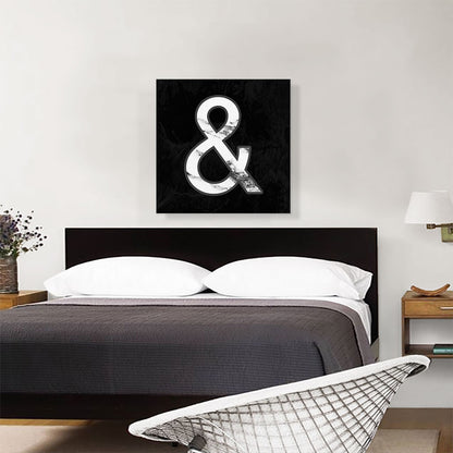 Classy Black White Marble Alphabet And Sign Symbol
