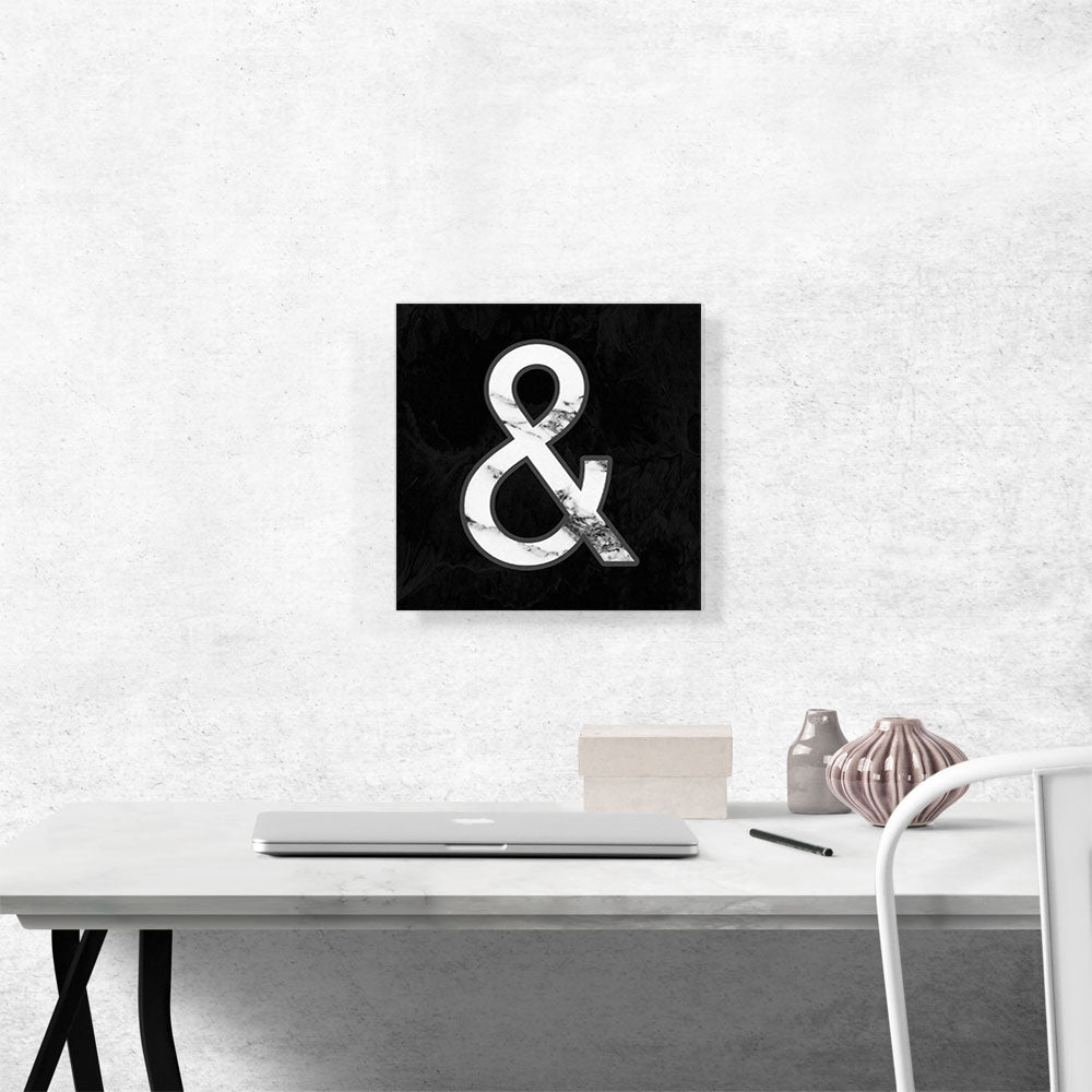 Classy Black White Marble Alphabet And Sign Symbol