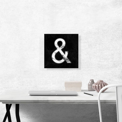 Classy Black White Marble Alphabet And Sign Symbol
