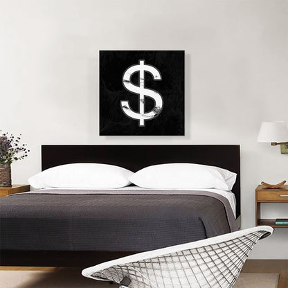 Classy Black White Marble Alphabet Dollar Sign Symbol