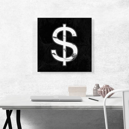 Classy Black White Marble Alphabet Dollar Sign Symbol