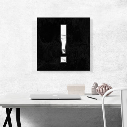 Classy Black White Marble Alphabet Exclamation Point Mark Sign