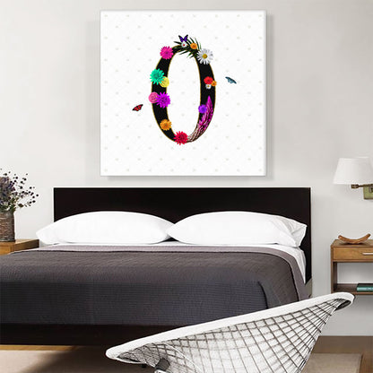 Flower Plant Butterfly Alphabet Number 0 Zero Numeral