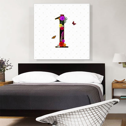 Flower Plant Butterfly Alphabet Number 1 One Numeral
