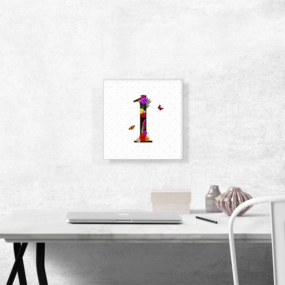 Flower Plant Butterfly Alphabet Number 1 One Numeral