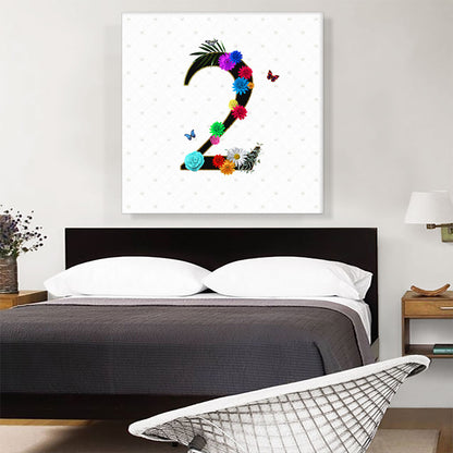 Flower Plant Butterfly Alphabet Number 2 Two Numeral