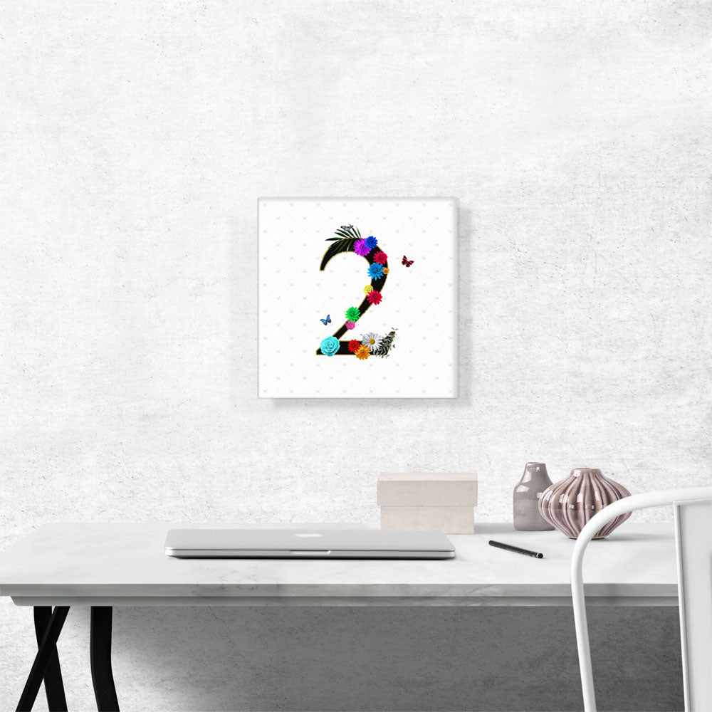 Flower Plant Butterfly Alphabet Number 2 Two Numeral