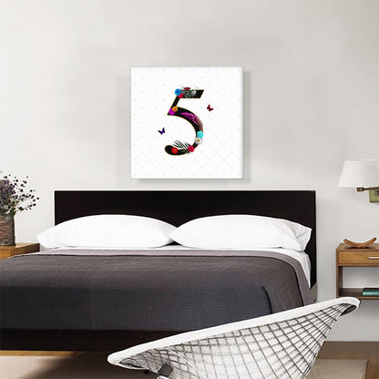 Flower Plant Butterfly Alphabet Number 5 Five Numeral