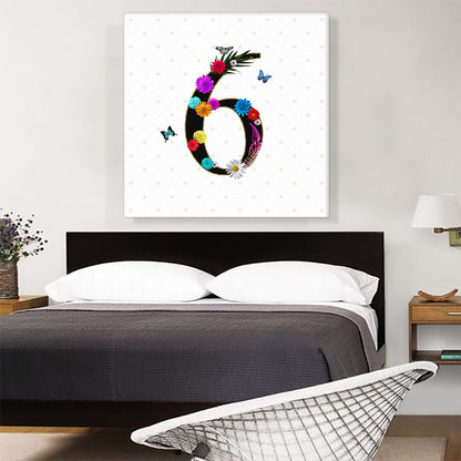 Flower Plant Butterfly Alphabet Number 6 Six Numeral