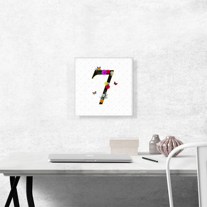 Flower Plant Butterfly Alphabet Number 7 Seven Numeral