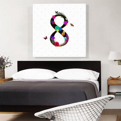 Flower Plant Butterfly Alphabet Number 8 Eight Numeral