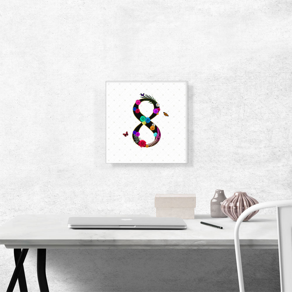 Flower Plant Butterfly Alphabet Number 8 Eight Numeral