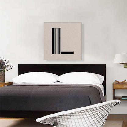 Beige Black Line Alphabet Letter L