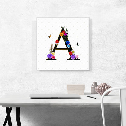 Flower Plant Butterfly Alphabet Letter A