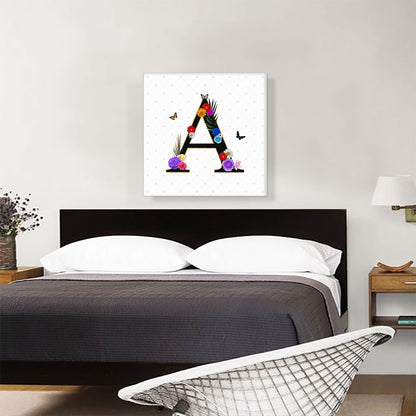 Flower Plant Butterfly Alphabet Letter A