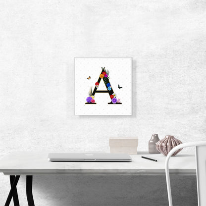 Flower Plant Butterfly Alphabet Letter A