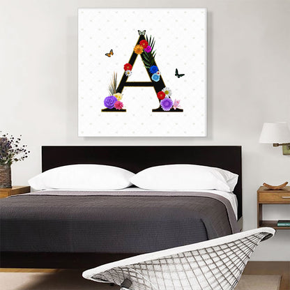 Flower Plant Butterfly Alphabet Letter A