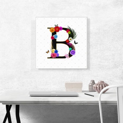Flower Plant Butterfly Alphabet Letter B