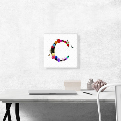 Flower Plant Butterfly Alphabet Letter C